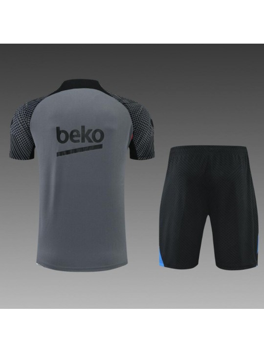 Camiseta Barcelona Training Suit Short Sleeve Kit Black Grey 22/23