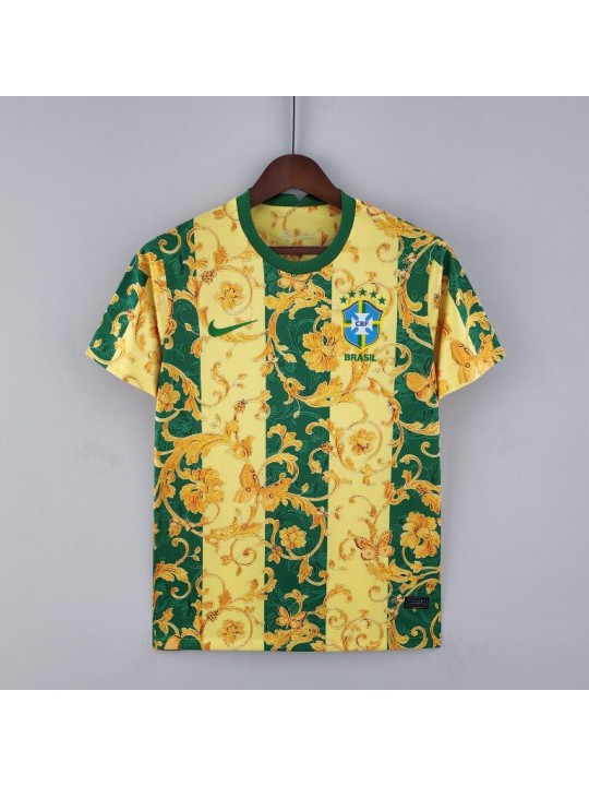 Camiseta Brasil special edition yellow green flower 2022