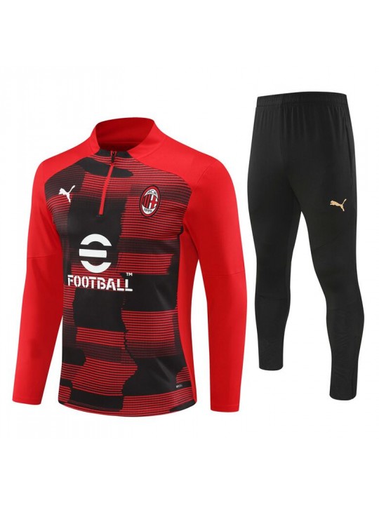 Chandal Entrenamiento AC Milan (Hombre/Niño) Rojo 24/25 + Pantalones