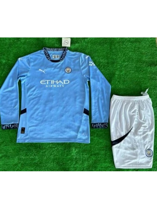 Camiseta Manchester City Primera Equipacion 24/25 ML Niño