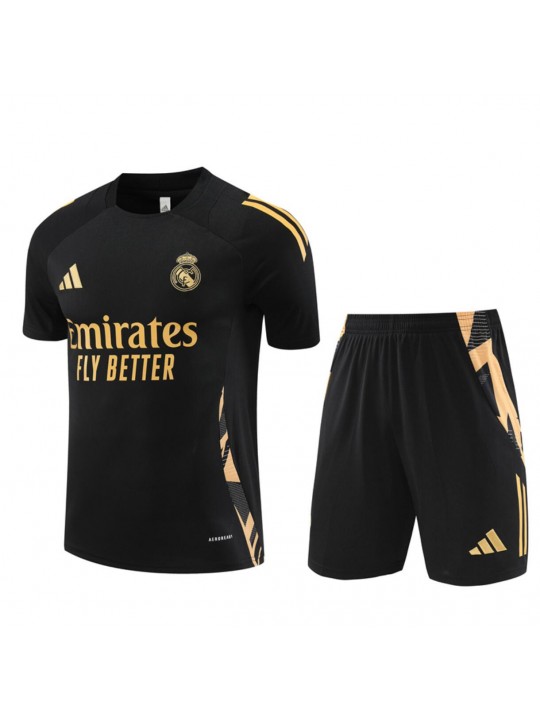 Camiseta Real Madrid Pre-Match 24/25 Negra (Hombre/Niño) + Pantalones