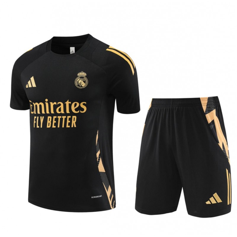 Camiseta Real Madrid Pre-Match 24/25 Negra (Hombre/Niño) + Pantalones