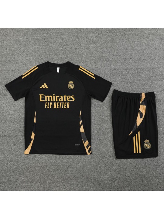 Camiseta Real Madrid Pre-Match 24/25 Negra (Hombre/Niño) + Pantalones