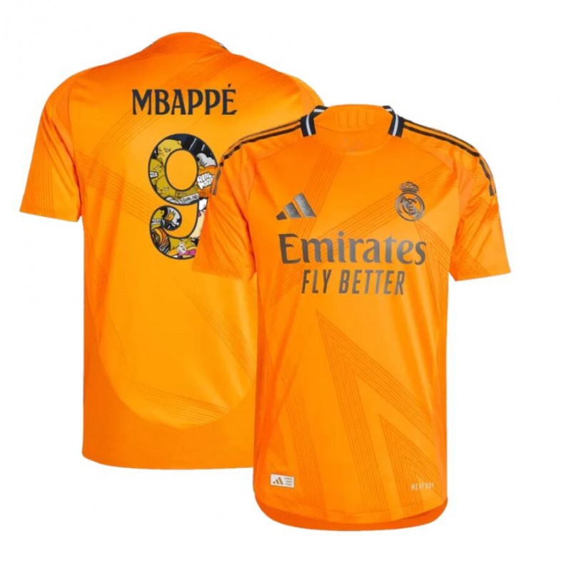 Camiseta Real Madrid 2ª Equipación 24/25 MBAPPÉ #9 Bear Champ Font