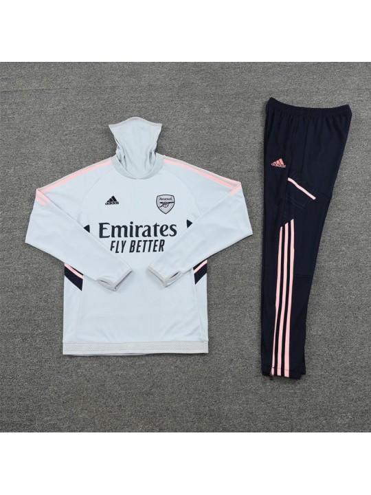 Sudadera Entrenamiento FC Arsenal Gris Claro Cuello alto 22/23 Niño