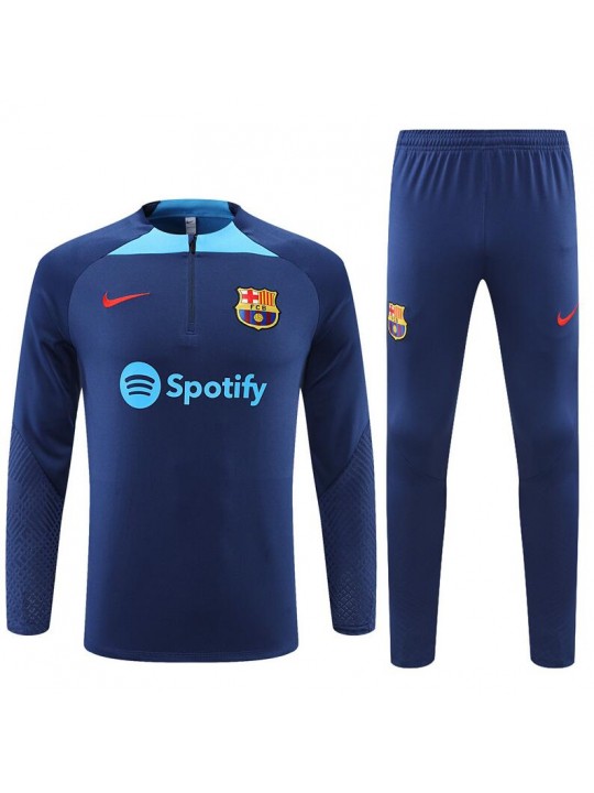 Sudadera Entrenamiento FC Barcelona Azul Precioso 22/23 Niño