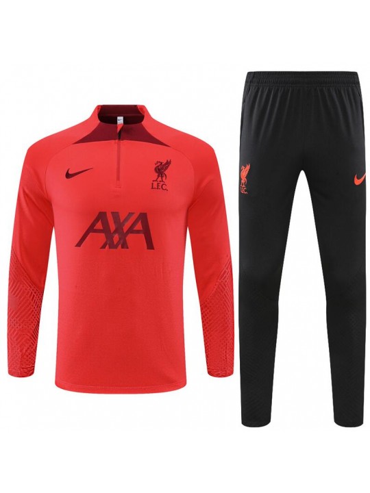 Sudadera Entrenamiento FC Liverpool Rojo Anaranjado 22/23 Niño