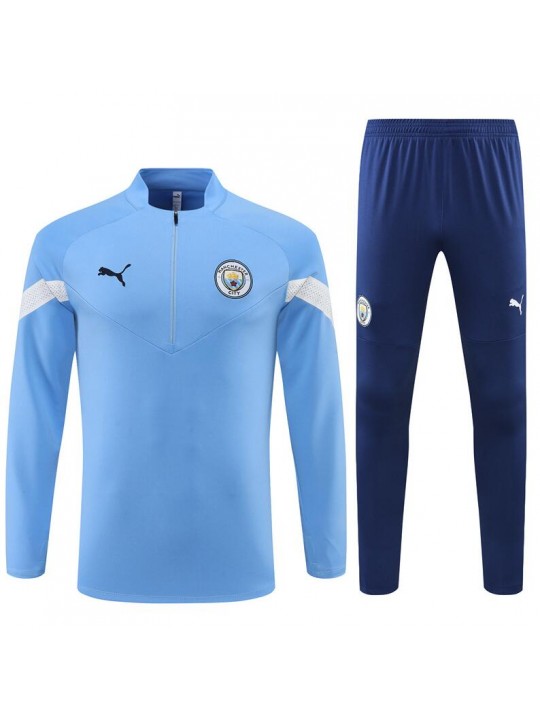 Sudadera Entrenamiento FC Manchester City Azul Claro 22/23 Niño