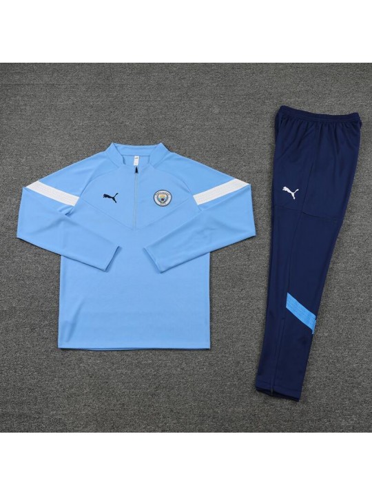 Sudadera Entrenamiento FC Manchester City Azul Claro 22/23 Niño