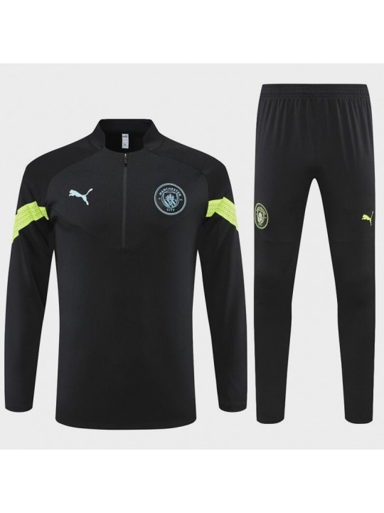 Sudadera Entrenamiento FC Manchester City Negro 22/23 Niño