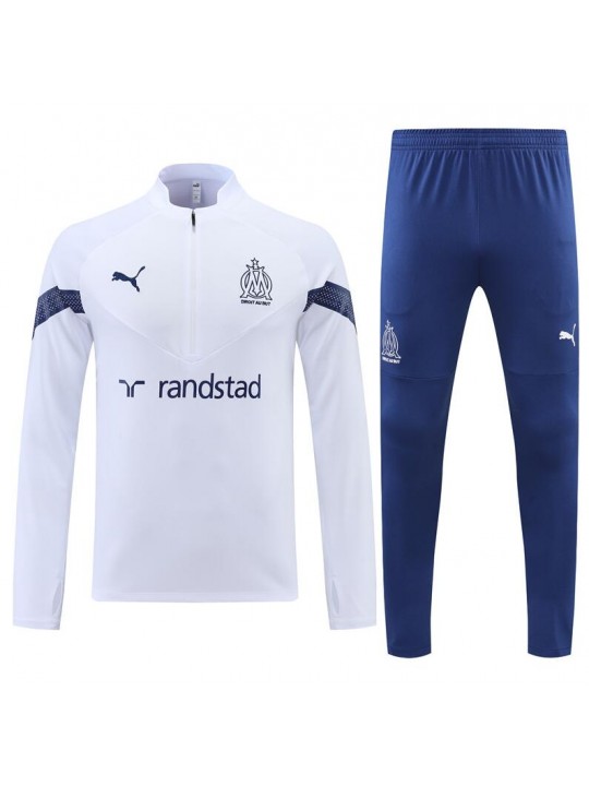 Sudadera Entrenamiento FC Marsella Blanco 22/23 Niño