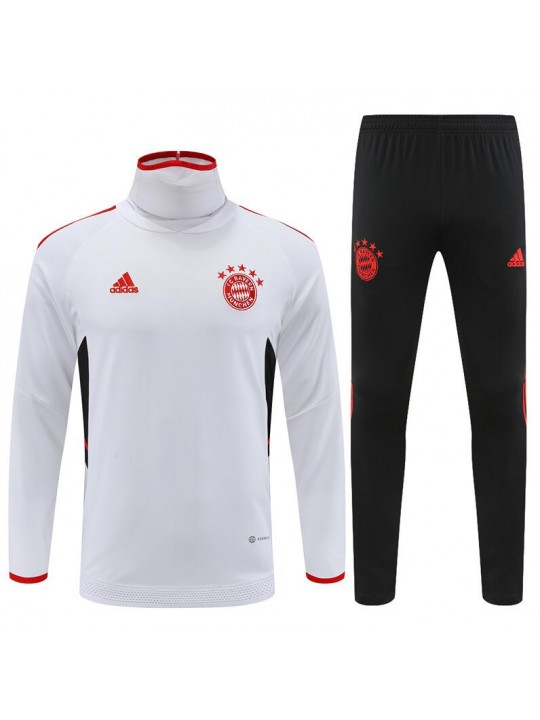 Sudadera Entrenamiento FC Bávaro Blanco Cuello Alto 22/23 Niño