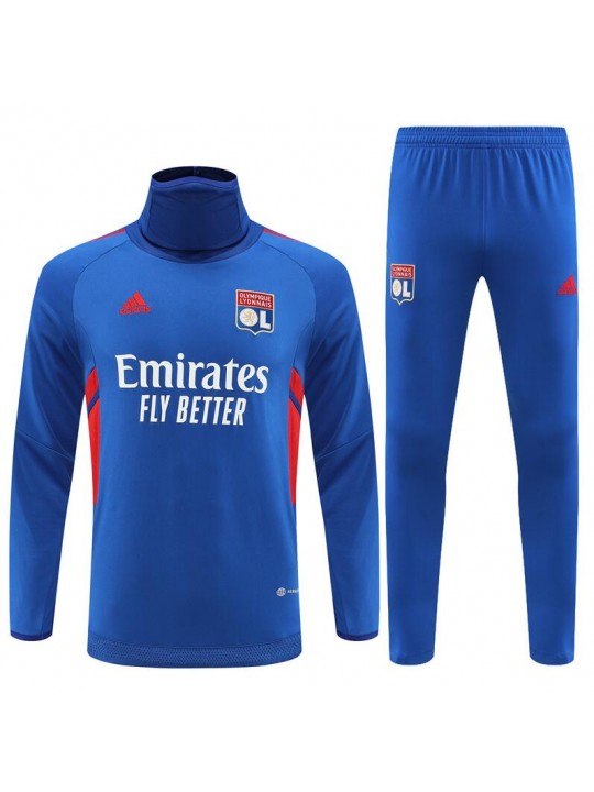 Sudadera Entrenamiento FC Lyon Azul Elegante 22/23 Niño