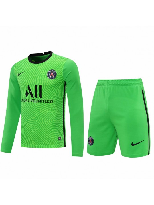 Camiseta París Saint-germain Portero Verde Manga Larga 2021