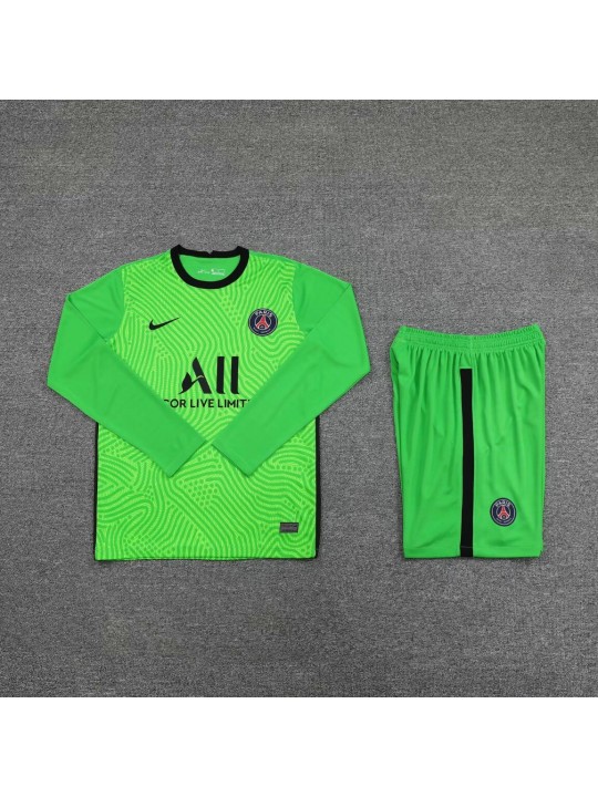 Camiseta París Saint-germain Portero Verde Manga Larga 2021