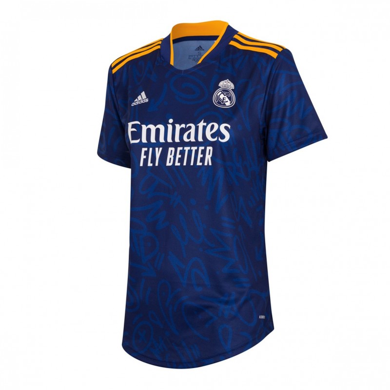 Camiseta Real Madrid Mujer Segunda Equipación Azul 21/22